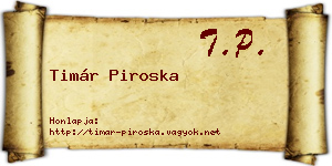 Timár Piroska névjegykártya