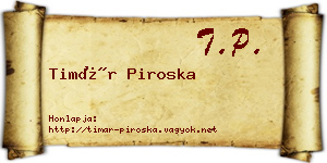 Timár Piroska névjegykártya
