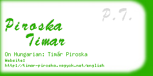 piroska timar business card