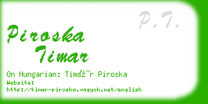 piroska timar business card